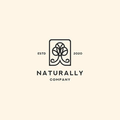 Tree Naturally Retro Vintage Logo Label