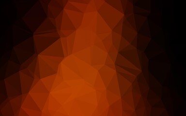 Dark Orange vector blurry triangle template.