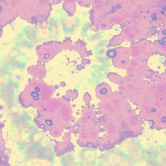 Tye Die Circle. Dyed Spiral. Watercolor Print. 