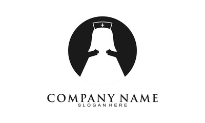 Woman nurse illustration vector icon