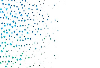 Light Blue, Green vector background with cards signs.