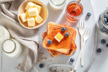 Enjoy your french toast as simple and sweet snack