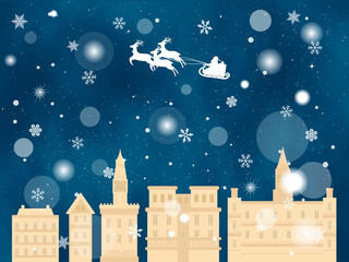 クリスマス 雪の降る洋風の街 風景イラスト Wall Mural Senryu クリスマス 雪の降る洋風の街 風景イラスト Wall Mural Senryu