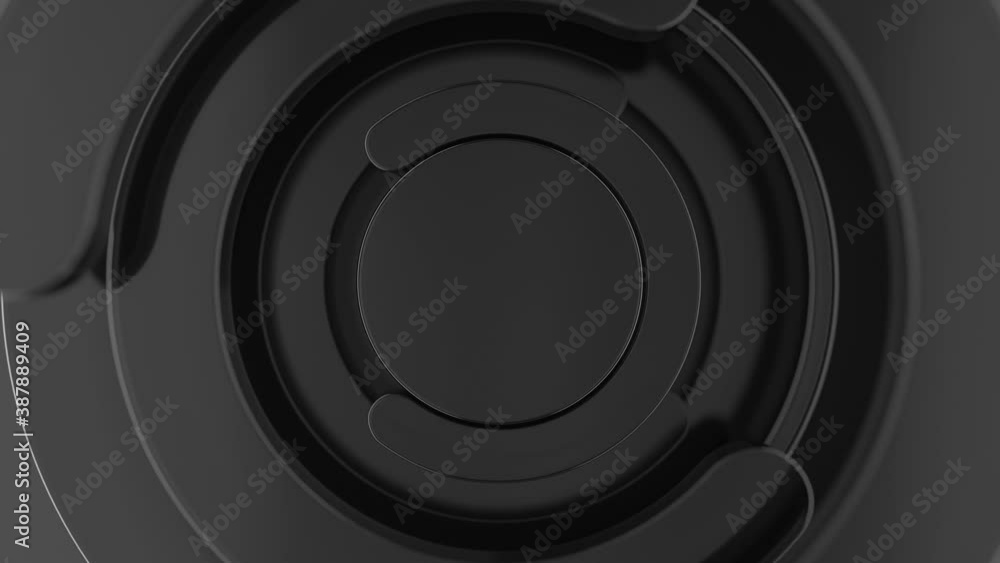 Poster dark abstract circles. black glass. geometric shapes with rounded edges. mock-up for your design pro