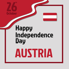 Austria Independence Day awareness, on October 26, celebrate awareness poster design in paper cut style. Can use for greeting card or social media posts.