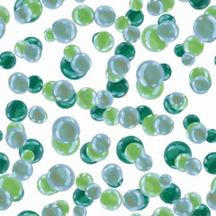 Colored balls, soap bubbles, beads. Seamless pattern.