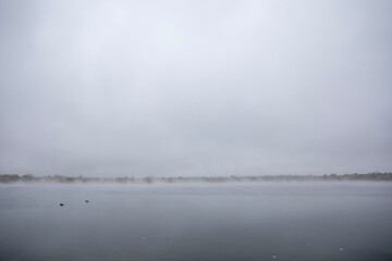 foggy lake