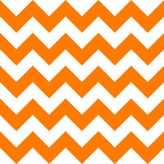 Zig zag Halloween pattern. Regular chevron stripes of orange and white color. Classic zigzag lines abstract geometry background. Seamless texture print. Vector illustration