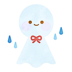 水彩風　てるてる坊主.