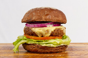 hamburger on a plate