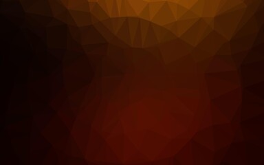 Dark Orange vector abstract polygonal cover.