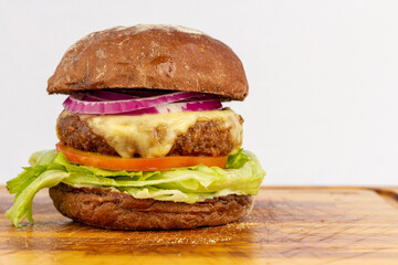 hamburger on a plate