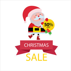 Christmas Sale 50% off Label Tag Vector Template Design Illustration