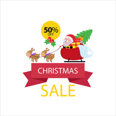 Christmas Sale 50% off Label Tag Vector Template Design Illustration