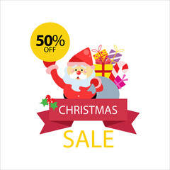 Christmas Sale 50% off Label Tag Vector Template Design Illustration