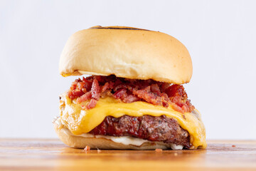 hamburger on table