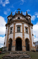 Baroque church in historical city of Ouro Preto, Brazil
