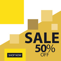 Sale 50% off Shop Now Label Tag Vector Template Design Illustration