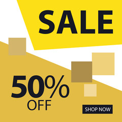 Sale 50% off Shop Now Label Tag Vector Template Design Illustration