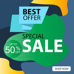 Special Sale up to 50% off Best Offer Shop Now Label Tag Vector Template Design Illustration