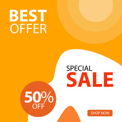 Special Sale 50% off Best Offer Shop Now Label Tag Vector Template Design Illustration