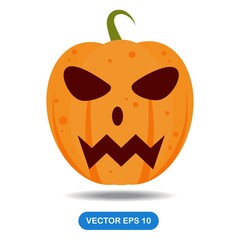 Pumpkin illustration vector on white background. flat style. good for logo, pattern, web, icon, business, card etc.