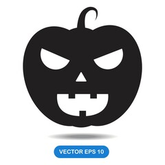 Pumpkin illustration vector on white background. solid style. good for logo, pattern, web, icon, business, card etc.