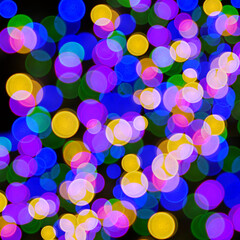 Abstract Light Bokeh Background, Christmas concept Xmas greeting card. Magic holiday poster, banner.