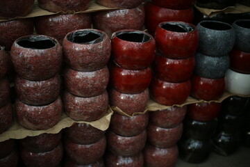 Pottery Still Life in Mexico, texture