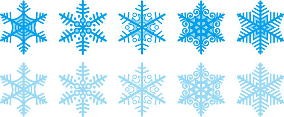 Snowflakes set vectors on clean background