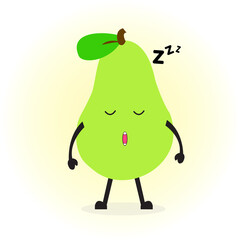 Avocado Character Sleep Cartoon Vector.