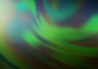 Dark Green vector blurred shine abstract background.