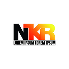 NKR letter monogram logo design vector