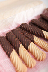 stick cookies with chocolate