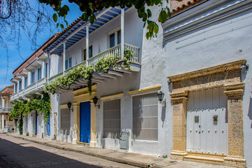 Fototapeta na wymiar houses in the town of cartagena colombia