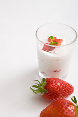 yogurt and strawberry