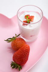 yogurt and strawberry