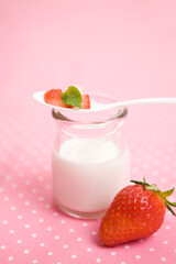 yogurt and strawberry