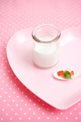 yogurt and strawberry