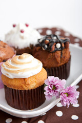 tasty cupcakes on a plate