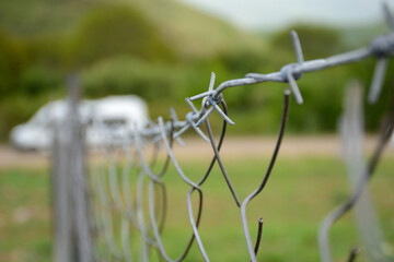 wire fence in the field