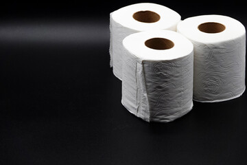 Detail of white toilet paper isolated