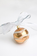 christmas ornament, ball and ribbon