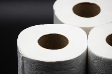 Detail of white toilet paper isolated