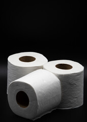 Detail of white toilet paper isolated