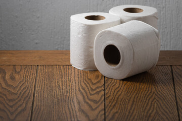 Detail of white toilet paper isolated