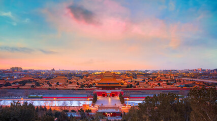 Fototapeta na wymiar Shenwumen (Gate of Divine Prowess) at the Forbidden City in Beijing, China