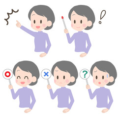 女性　ポインター　サイン　セット