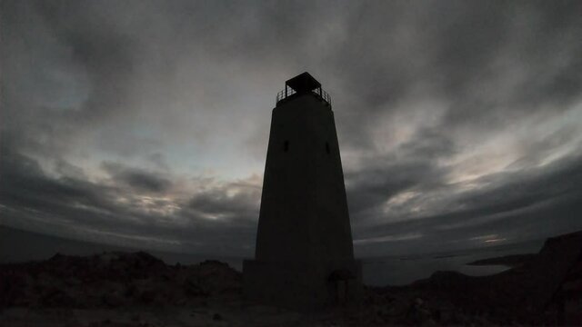 Sunrise timelapse Lighthouse Gran Roque city los roques venezuela.