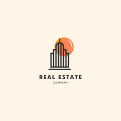 Real Estate Retro Vintage Icon Logo Minimalist 